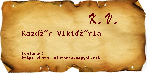 Kazár Viktória névjegykártya